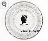 Caesars - Black imprint Glass Ashtray