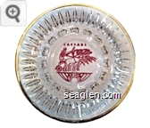 Caesars - Red imprint Glass Ashtray