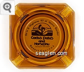 On U.S. Highway 93 at Idaho Border, Cactus Petes and Horseshu Resort Casinos, Jackpot Nevada - Brown on white imprint Glass Ashtray