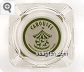 Carousel, Downtown Las Vegas, Nevada - Green on white imprint Glass Ashtray