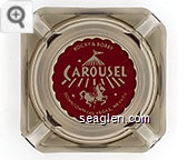 Rocky & Bobby, Carousel, Downtown Las Vegas, Nevada - White on red imprint Glass Ashtray