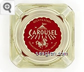 Rocky & Bobby, Carousel, Downtown Las Vegas, Nevada - White on red imprint Glass Ashtray