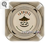 Carousel, Downtown Las Vegas, Nevada - Green and orange imprint Glass Ashtray