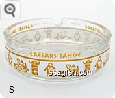 Caesars Tahoe, Lake Tahoe, Nevada - Yellow and white imprint Glass Ashtray