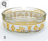 Caesars Tahoe, Lake Tahoe, Nevada - Yellow and white imprint Glass Ashtray