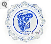 Lake Tahoe, Crystal Bay Club, Dining, Dancing, Gaming, Crystal Bay Nevada - Blue on white imprint Glass Ashtray