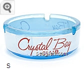 Crystal Bay Club - Red on white imprint Glass Ashtray