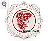 Lake Tahoe, Crystal Bay Club, Dining, Dancing, Gaming, Crystal Bay Nevada - Red on white imprint Glass Ashtray