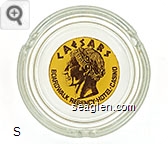 Caesars, Boardwalk Regency - Hotel - Casino - Brown on yellow imprint Glass Ashtray