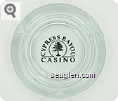 Cypress Bayou Casino - Black imprint Glass Ashtray