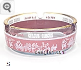 Circus Circus, Las Vegas Nevada - White and pink imprint Glass Ashtray