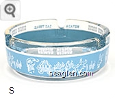 Circus Circus, Las Vegas Nevada - White and blue imprint Glass Ashtray