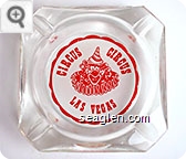 Circus Circus, Las Vegas - Red on white imprint Glass Ashtray