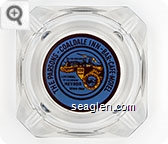The Parsons - Coaldale Inn - Bar - Cafe - Motel, All for our Country, 100 Years, Centennial of the State of Nevada 1864-1964 - Brown and yellow on blue imprint Glass Ashtray