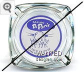 Casino DeParis, On The South End of Lake Tahoe, Nevada - Blue on white imprint Glass Ashtray