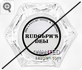 20th Century Hotel & Casino, Rudolph's Deli, Las Vegas - Black imprint Glass Ashtray