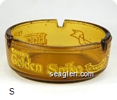 Chuck's Golden Spike Casino, Carson City, Nevada - Yellow imprint Glass Ashtray