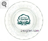 Reno's Newest Clarion Hotel Casino, Reno, Nevada - Green imprint Glass Ashtray