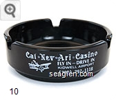 Cal*Nev*Ari* Casino, Fly In - Drive In, Kidwell Airport, (702) 297-1118, Blue Sky Motel, Fly In - Drive In, Kidwell Airport, (702) 297-9289 - White imprint Glass Ashtray