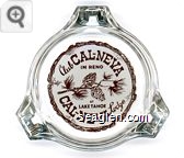 Club Cal-Neva in Reno, At Lake Tahoe Cal-Neva Lodge - Brown on white imprint Glass Ashtray