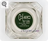 Cal-Neva Lodge and Casino, North Lake Tahoe Nevada, 1-800-CAL-NEVA - White on green imprint Glass Ashtray