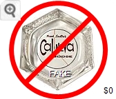 Cal-Neva Lodge; A 'reproduction' ashtray made by applying a vinyl decal to the bottom of an old ashtray, then painted over. (2019) - Brown decal imprint Glass Ashtray