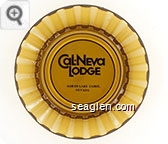 Cal-Neva Lodge, North Lake Tahoe, Nevada - Black on white imprint Glass Ashtray