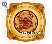 Cal-Neva Lodge, North Side of Lake Tahoe, Crystal Bay, Nevada - Red on white imprint Glass Ashtray