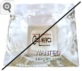 Frank Sinatra's Cal-Neva Lodge - Red and brown on white imprint Glass Ashtray
