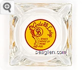 Circle RB Lodge, Reno's House of Prime Rib - Red on yellow imprint Glass Ashtray