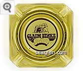 Claim Stake Casino - Brown on white imprint Glass Ashtray