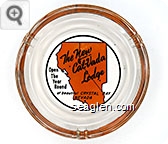 The New Cal-Vada Lodge, Open The Year Round at beautiful Crystal Bay Nevada, Crystal Bay - Black and orange imprint Glass Ashtray