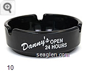 Danny's Open 24 Hours, Cocktails Good Food, Desert Inn at Boulder Hwy Las Vegas - White imprint Glass Ashtray