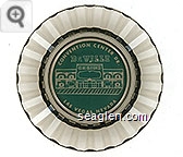 DeVille Casino, Convention Center Dr. Las Vegas, Nevada - White on green imprint Glass Ashtray