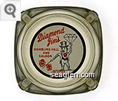 Diamond Jim's Gambling Hall and Saloon, Jackpot Nevada - Red and black on white imprint Glass Ashtray