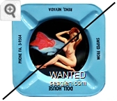 Swiped From, Doll House, Reno, Nevada, Phone FA .3-9564 - Black imprint Metal Ashtray