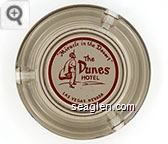 ''Miracle in the Desert'', The Dunes Hotel, Las Vegas, Nevada - Red on white imprint Glass Ashtray