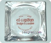 el capitan lodge & casino, Hawthorne, Nev. - Red imprint Glass Ashtray