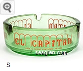 El Capitan Lodge & Casino, Hawthorne, Nevada - Red imprint Glass Ashtray