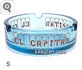 El Capitan, Lodge & Casino Hawthorne, Nevada - Red imprint Glass Ashtray