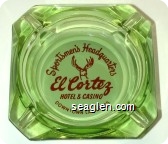 Sportsmen's Headquarters, El Cortez Hotel & Casino, Downtown Las Vegas - Red on white imprint Glass Ashtray