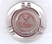 Sportsmans Headquarters, El Cortez Hotel & Casino, Downtown Las Vegas - Red on white imprint Glass Ashtray