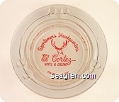 Sportsmans Headquarters, El Cortez Hotel & Casino, Downtown Las Vegas - Red on white imprint Glass Ashtray