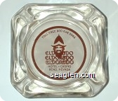Toll Free 800-648-5966, Eldorado, Eldorado, Eldorado, Hotel - Casino, Reno, Nevada, 702-786-5700 - Maroon on white imprint Glass Ashtray