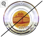 Hotel Elwell, Down Town, Las Vegas - Red on yellow imprint Glass Ashtray