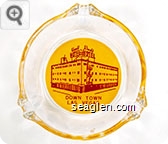 Hotel Elwell, Down Town, Las Vegas - Red on yellow imprint Glass Ashtray