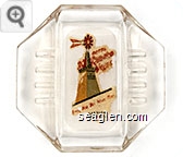 Hotel El Rancho Vegas, Look For The Wind Mill, Las Vegas Nevada - Multicolor imprint Glass Ashtray