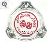 El Rancho Hotel, Wells, Nevada - Red on white imprint Glass Ashtray