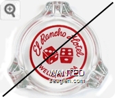 El Rancho Hotel, Wells, Nevada - Red on white imprint Glass Ashtray