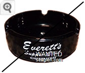 Everett's Supper Club, Henderson, Nevada - White imprint Glass Ashtray